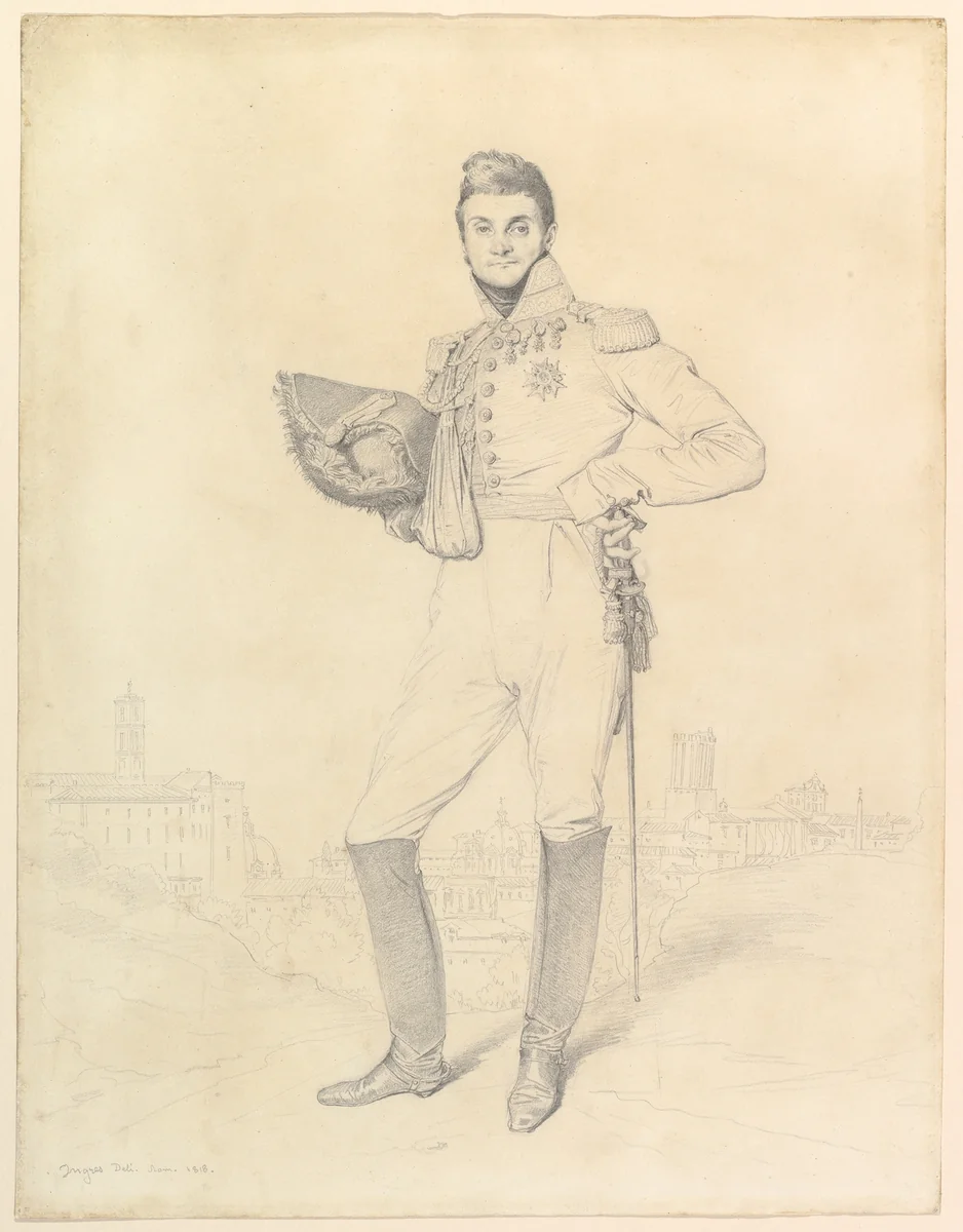 General Louis-Étienne Dulong de Rosnay by Jean-Auguste-Dominique Ingres, drawing, 1818