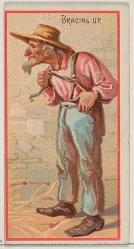 Bracing Up, from the Jokes series (N87) for Duke brand cigarettes by W. Duke, Sons & Co., print, 1890