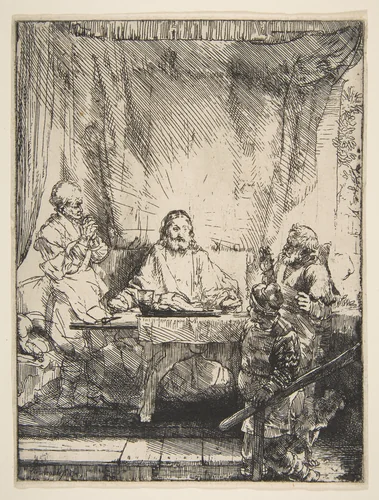 The Supper at Emmaus by Rembrandt van Rijn, print, 1654