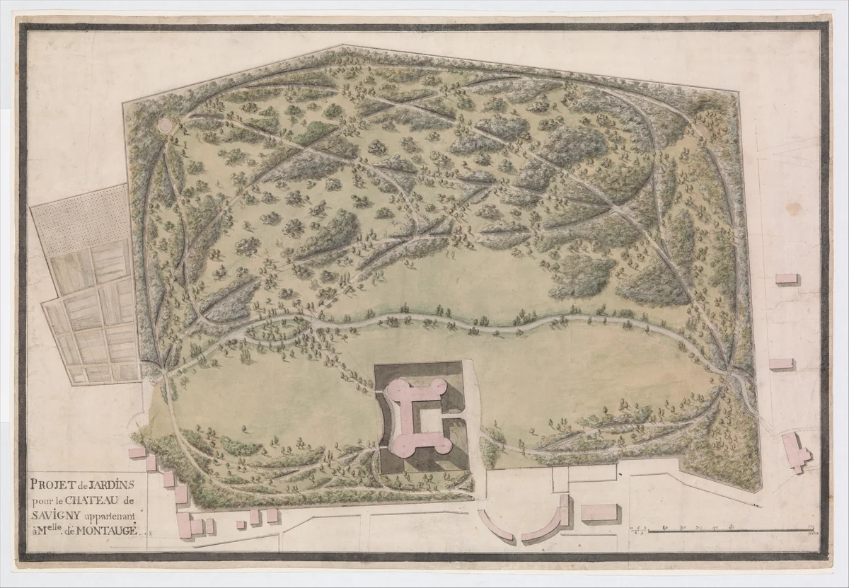 Design for the Gardens of the Château de Savigny-lès-Beaune by anonymous, drawing, 1777-1787
