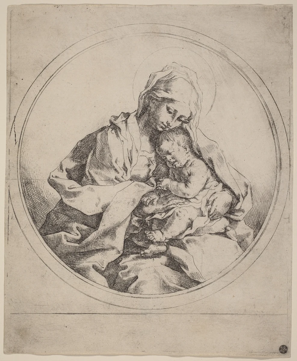 Virgin and Child by Guido Reni, print, 1575-1642