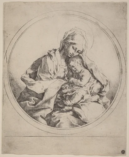 Virgin and Child by Guido Reni, print, 1575-1642