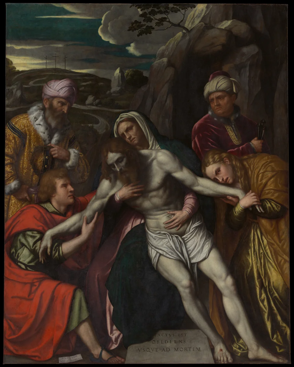 The Entombment by Moretto da Brescia, painting, 1554