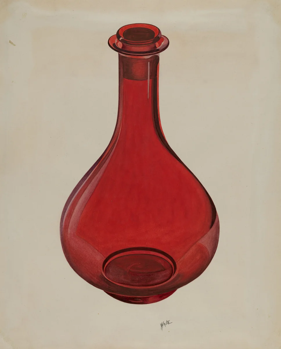 Decanter and Stopper by Edward White, index of american design, 1936