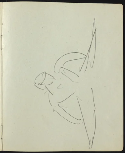 Dancers and Performers (Page from a Sketchbook) by Ernst Ludwig Kirchner, drawing, 1911