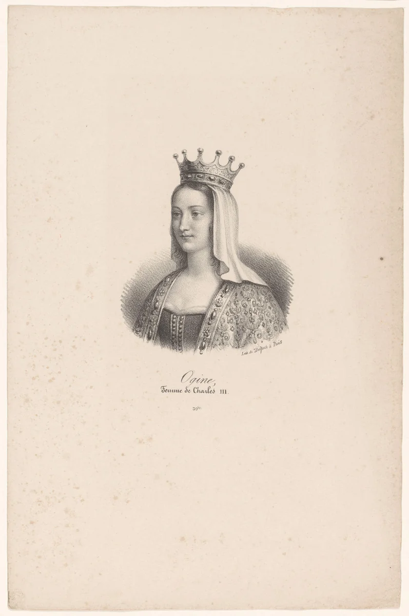 Portret van Hedwig van Wessex by anonymous, print, 1818-1842