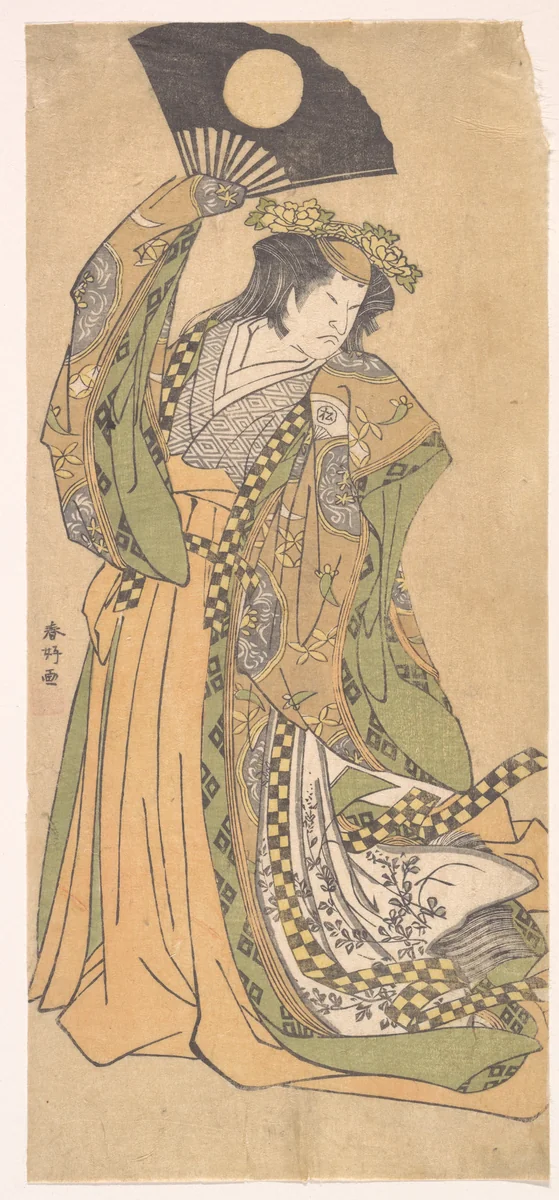 Unidentified Actor in a Female Role by Katsukawa Shunkō (勝川春好), print, 1743-1812