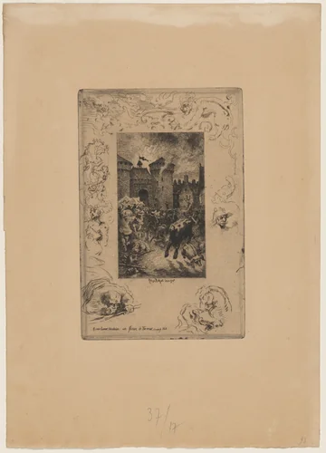 A cette lueur soudaine... by Félix-Hilaire Buhot, print, 1847-1898