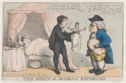 The Death of Madame Republique by Thomas Rowlandson, print, 1804