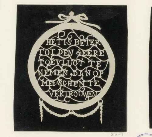 Spreuk: Het is beter tot den Heere toevlucht te nemen. Dan op menschen te vertrouwen by anonymous, other, 1750-1849