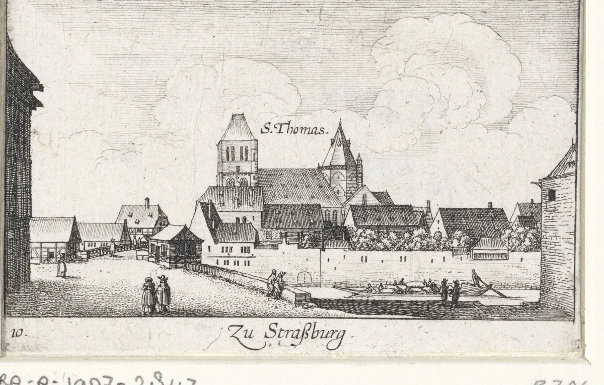Gezicht te Straatsburg by Wenceslaus Hollar, print, 1635