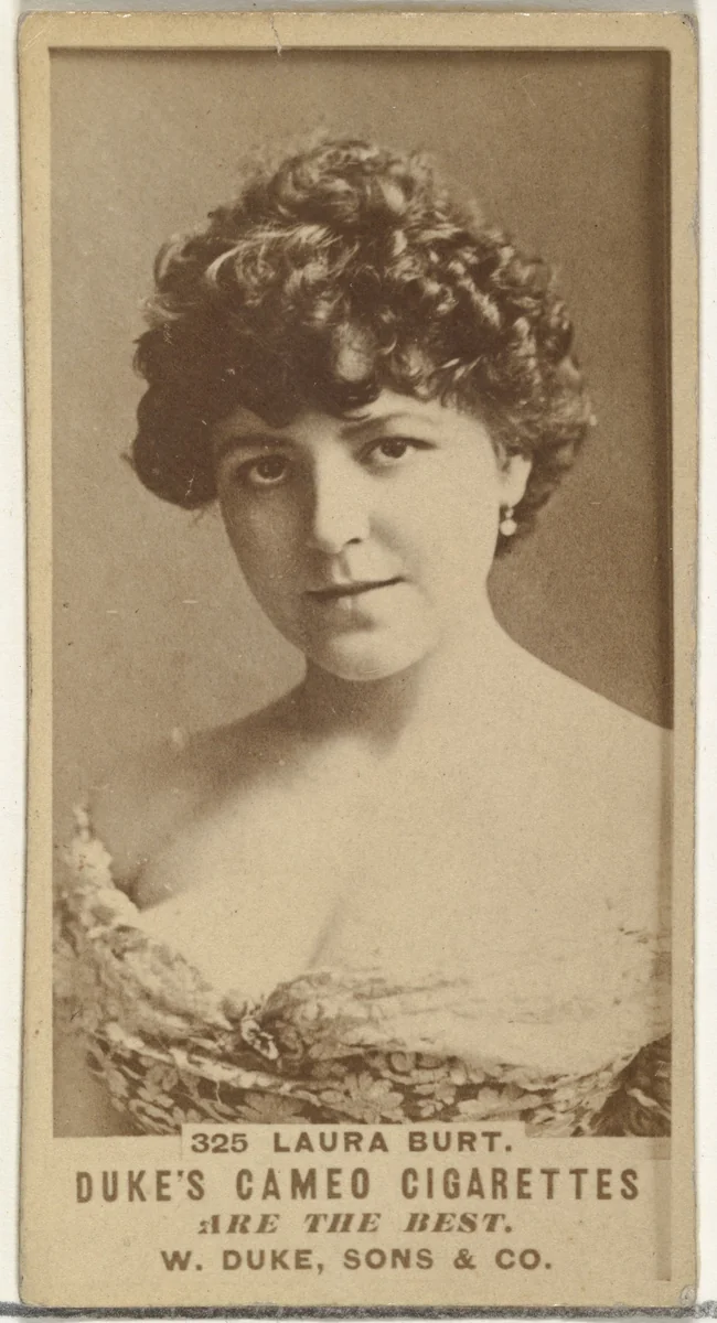 Card Number 325, Laura Burt, from the Actors and Actresses series (N145-5) issued by Duke Sons & Co. to promote Cameo Cigarettes by W. Duke, Sons & Co., photograph, 1880-1889