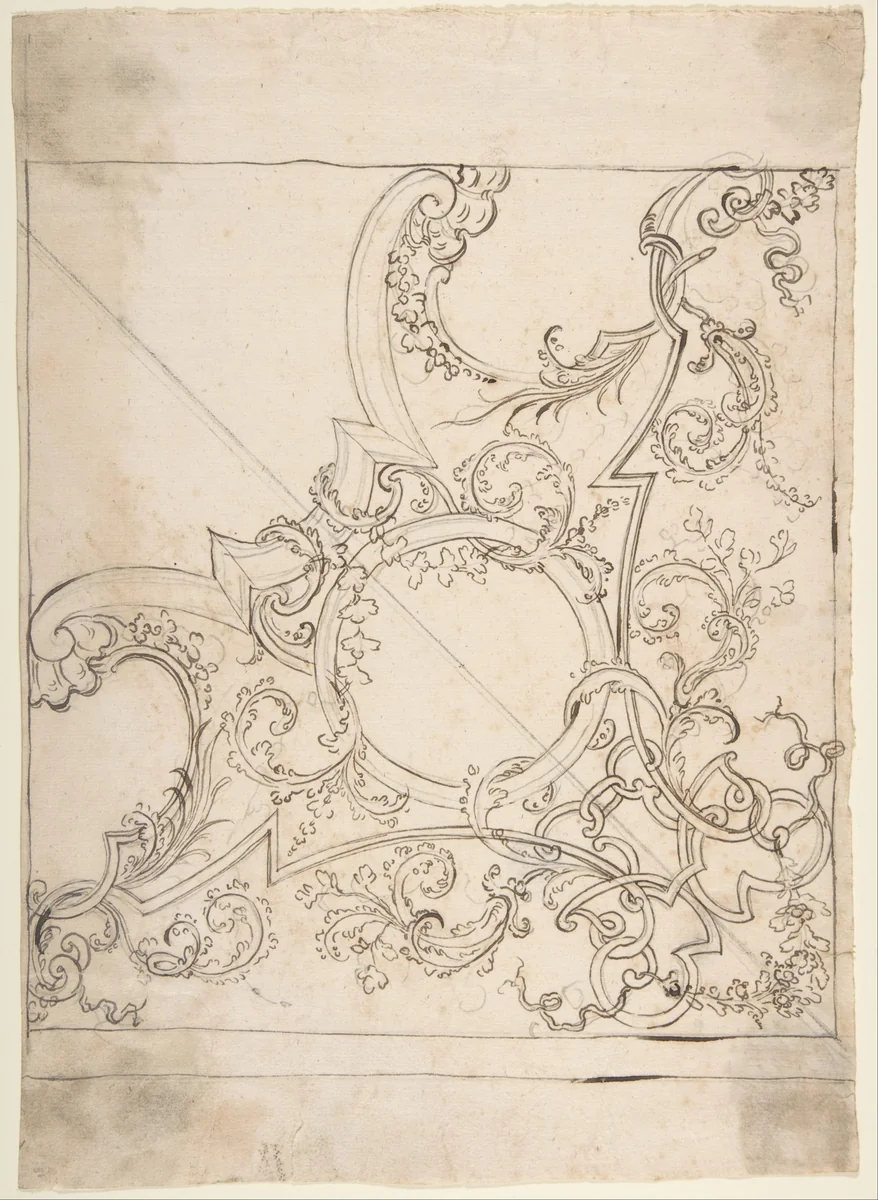 Design for a Ceiling Decoration. by Donato Giuseppe Frisoni, drawing, 1709-1720