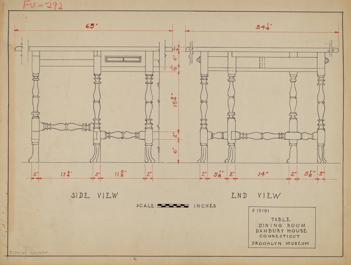 Gate-legged Table by B. Holst-Grubbe, index of american design, 1937