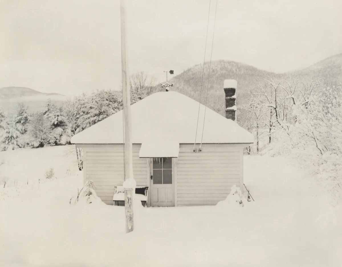 First Snow and the Little House by Alfred Stieglitz, photograph, 1923