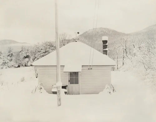 First Snow and the Little House by Alfred Stieglitz, photograph, 1923