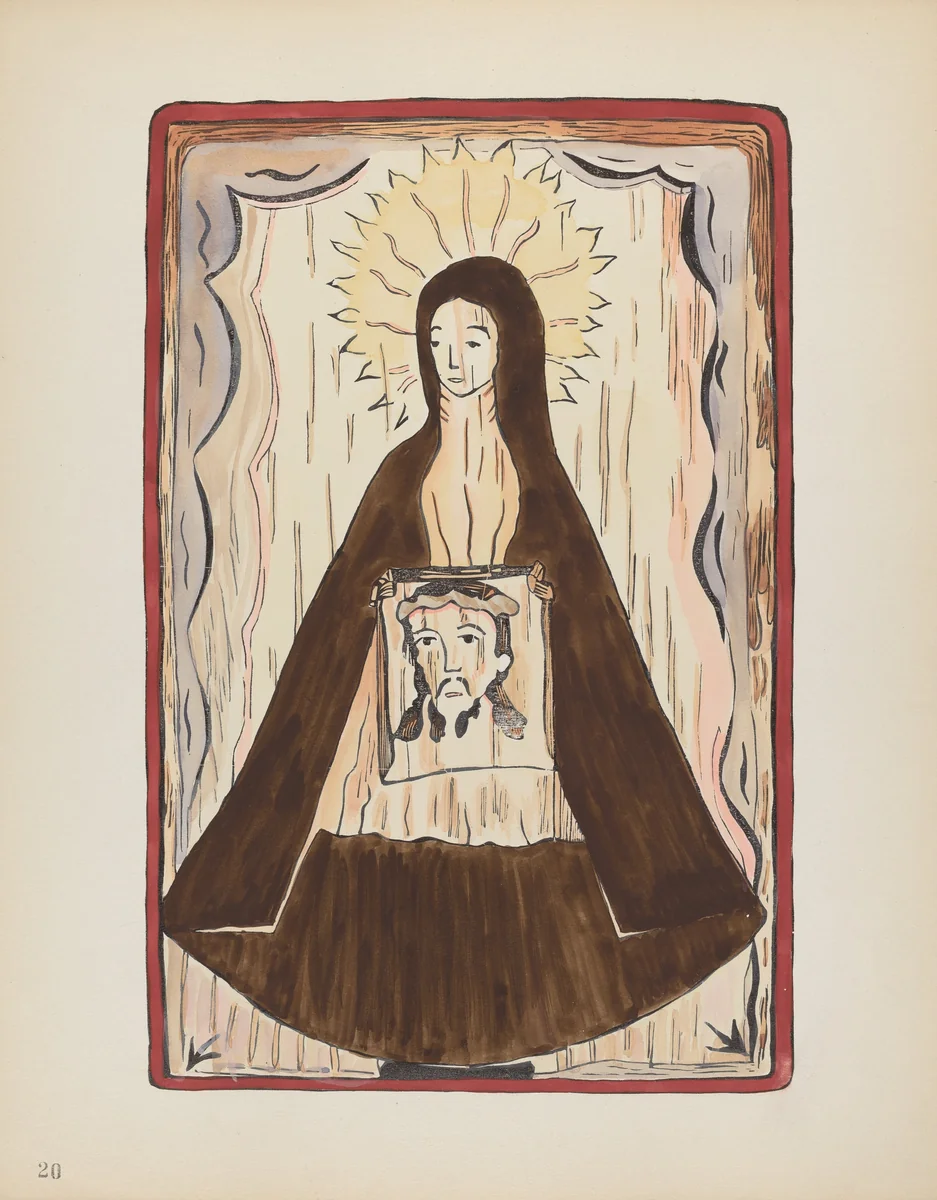 Plate 20: Saint Veronica: From Portfolio "Spanish Colonial Designs of New Mexico" by American 20th Century, index of american design, 1935-1942