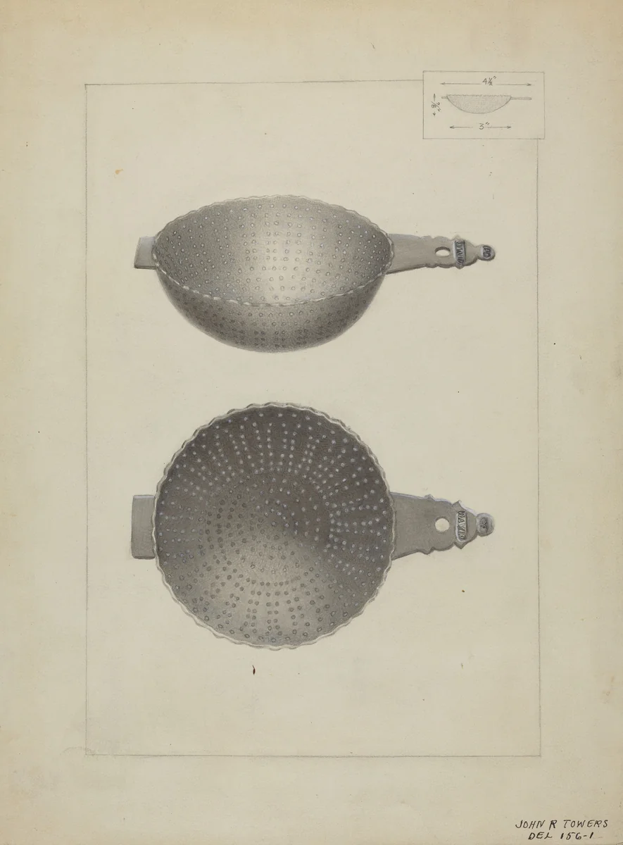 Silver Punch Strainer by John R. Towers, index of american design, 1936