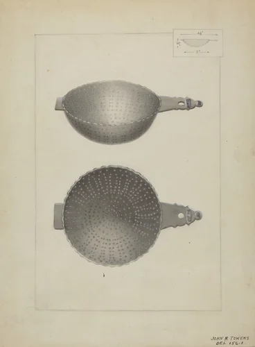 Silver Punch Strainer by John R. Towers, index of american design, 1936