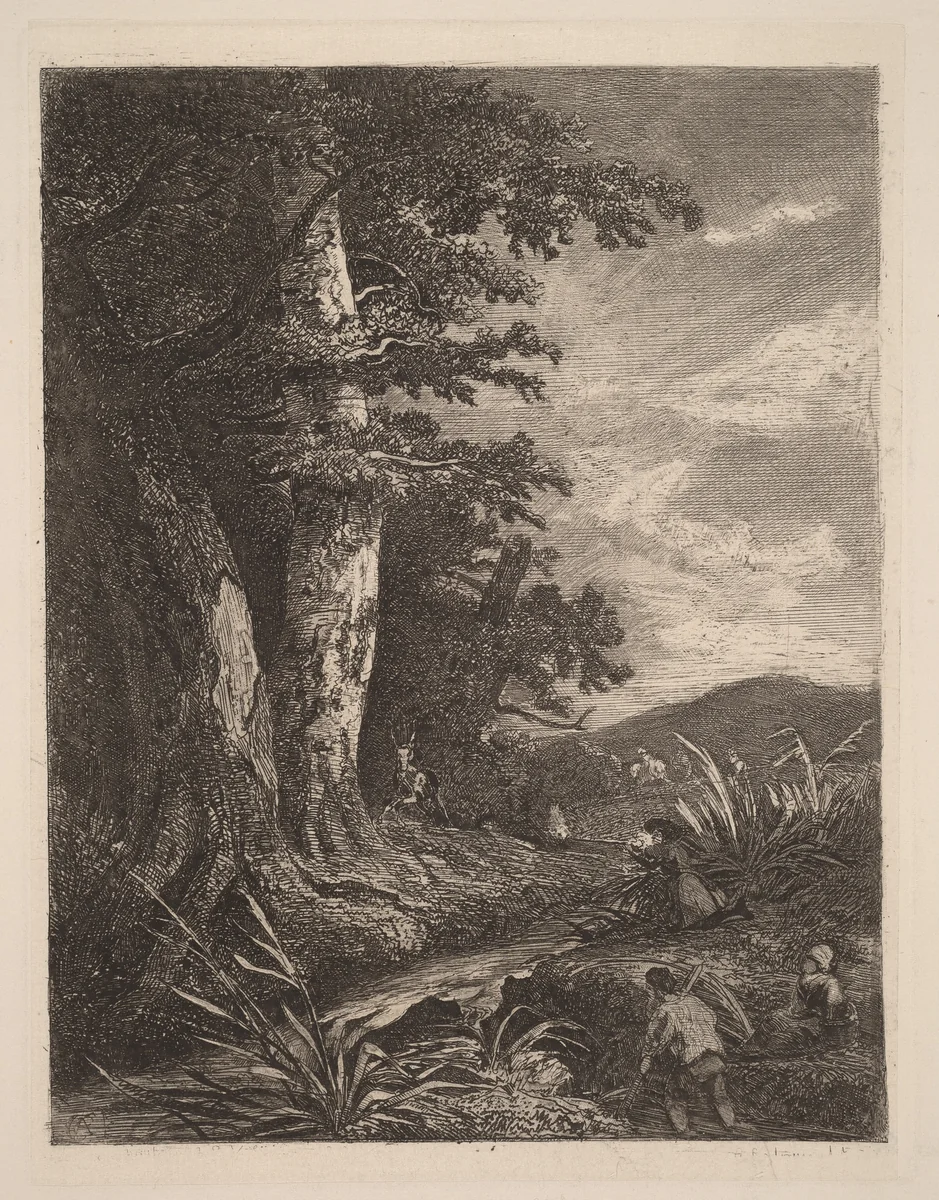 Deer by a Stream by Alexandre Calame, portfolio, 1838-1850
