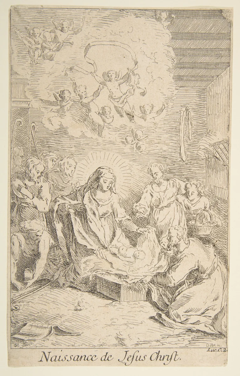 Nativity by Claude Gillot, print, 1685-1805