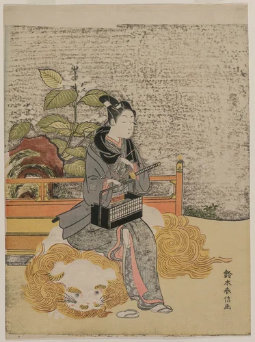 Youth as a Stand-in Monju by Suzuki Harunobu (鈴木春信), print, 1762-1772