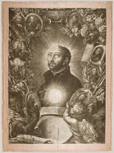 Thesis-Sheet showing Saint Ignatius of Loyola by Christoph Elias Heiss
Johann Andreas Wolf, print, 1696