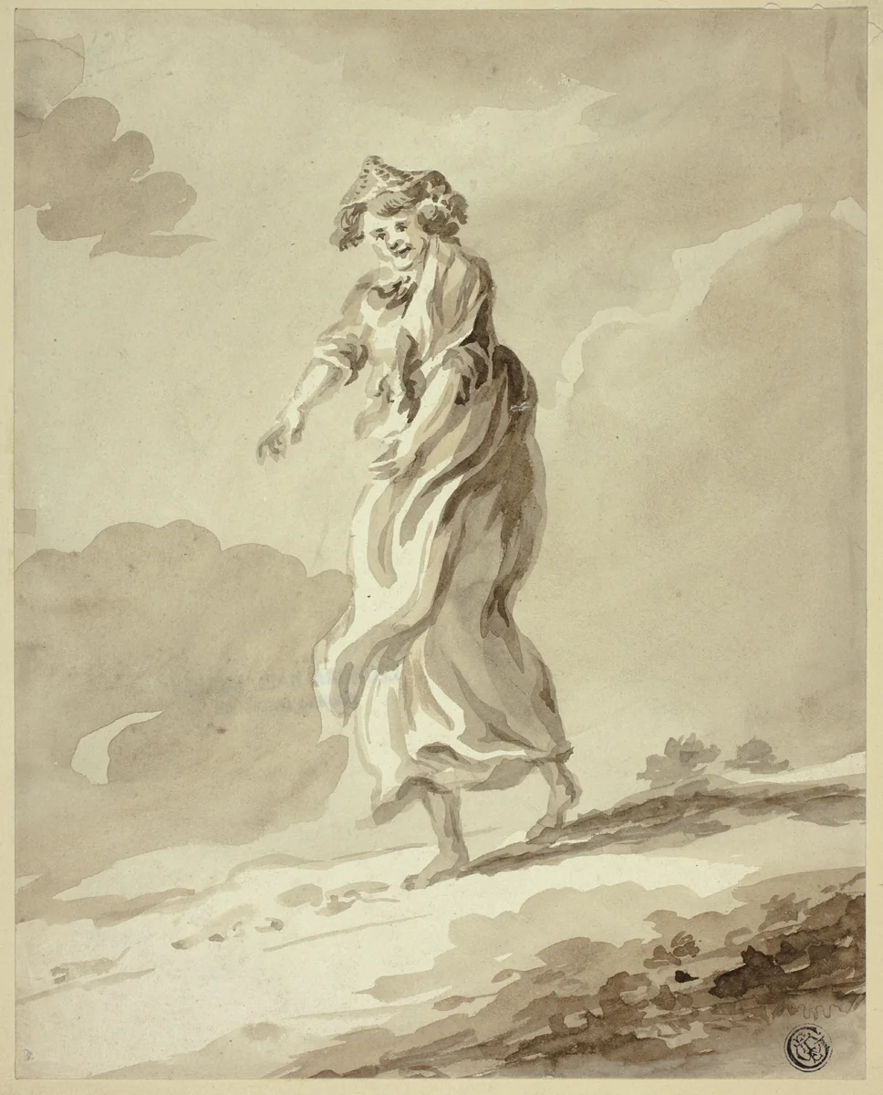 Woman Wandering by Unknown Artist, drawing, 1800-1899