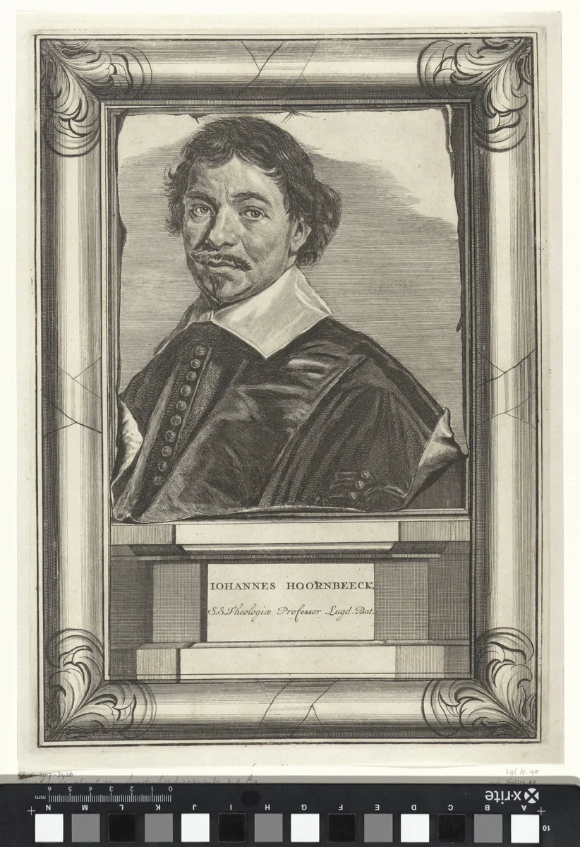 Portret van Johannes Hoornbeeck by Jonas Suyderhoef, print, 1651