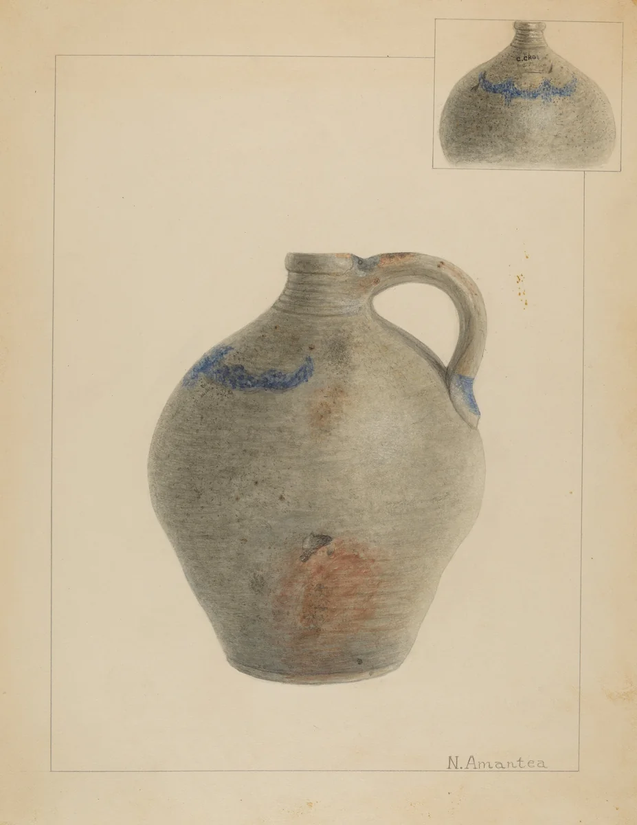 Jug by Nicholas Amantea, index of american design, 1936