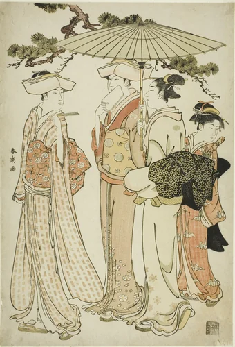 Out for a Walk by Katsukawa Shuncho, print, 1775-1806