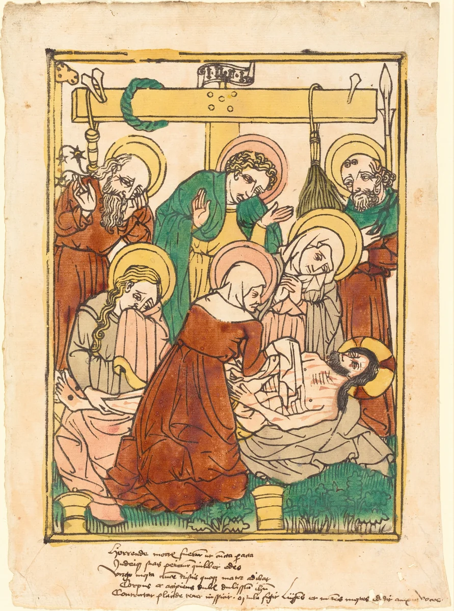 The Lamentation by German 15th Century, print, 1450