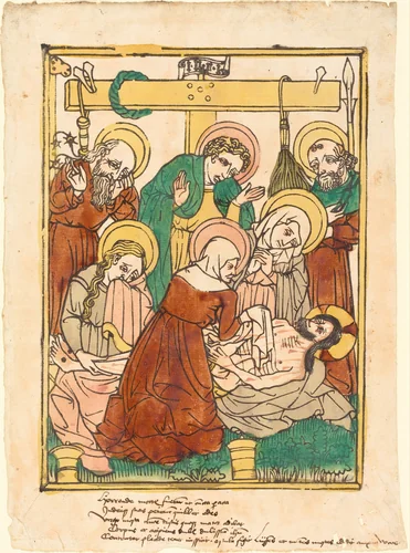 The Lamentation by German 15th Century, print, 1450