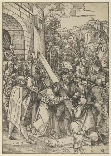The Carrying of the Cross by Hans Schäufelein, print, 1500-1540