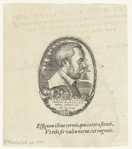 Portret van Anuce Foës by Unknown, print, 1580