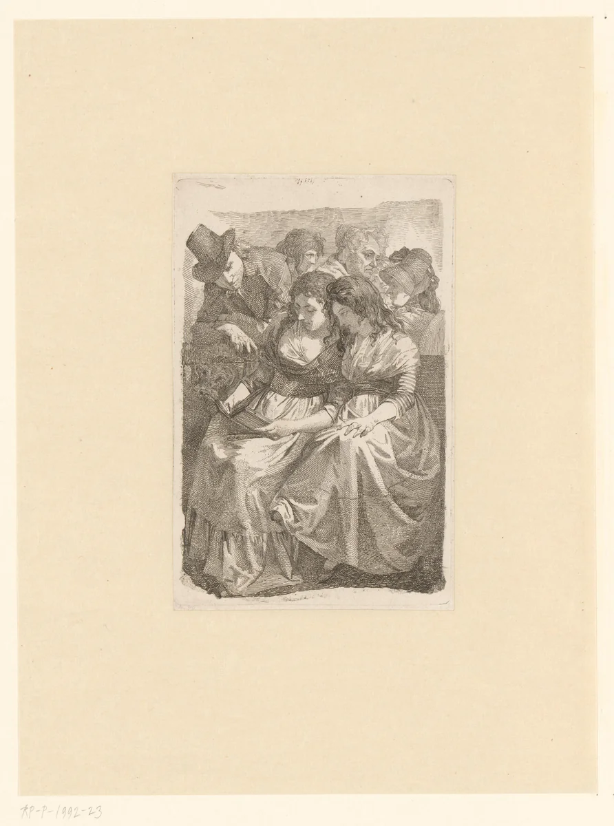 Johann Gottfried Schadow met zijn familie by Gottfried Schadow, print, 1792-1795