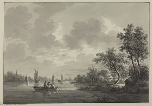 Ameide on the River Lek by Nicolaas Wicart, drawing, 1748-1815