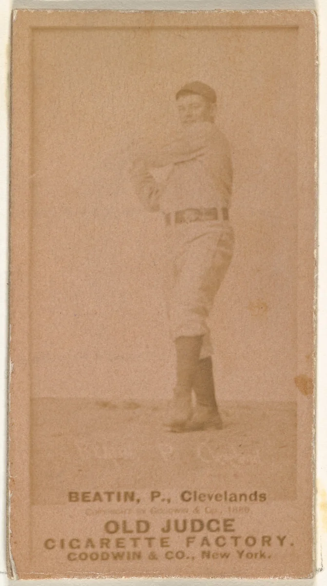 Ebenezer Ambrose "Ed" Beatin, Pitcher, Cleveland, from the Old Judge series (N172) for Old Judge Cigarettes by Goodwin & Company, photograph, 1887-1890