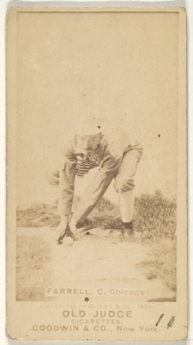 Charles Andrew "Duke" Farrell, Catcher, Chicago, from the Old Judge series (N172) for Old Judge Cigarettes by Goodwin & Company, photograph, 1888