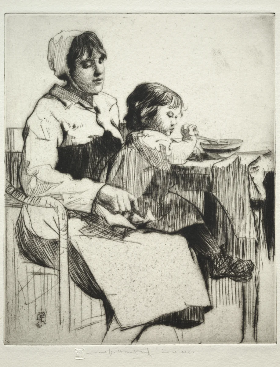 Le Repas by William Lee Hankey, print, 1920