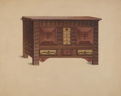 Painted Chest by Sumner Merrill, index of american design, 1937