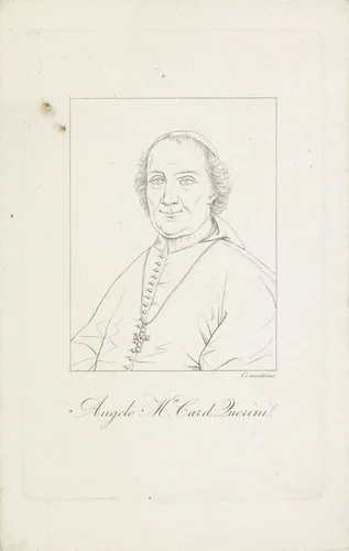 Portret van kardinaal Angelo Maria Quirini by Marco Comirato, print, 1810-1869