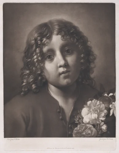 Head of the young Christ by Karl Jautz, print, 1802