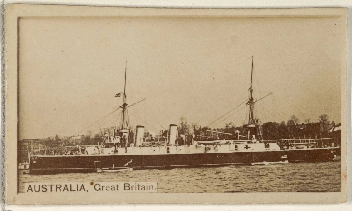 Australia, Great Britain, from the Famous Ships series (N50) for Virginia Brights Cigarettes by Allen & Ginter, photograph, 1895