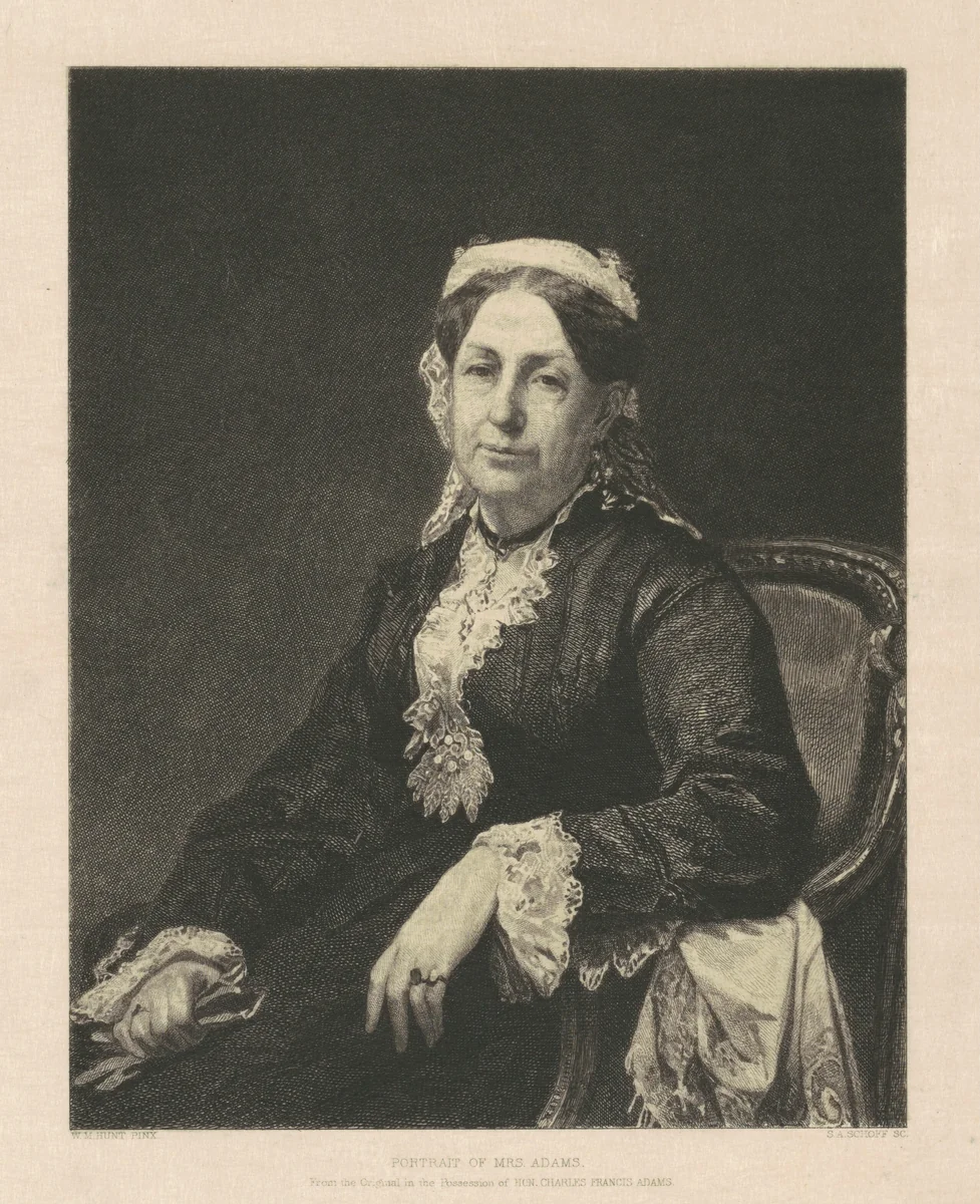 Portrait of Mrs. Adams by Stephen Alonzo Schoff, print, 1880