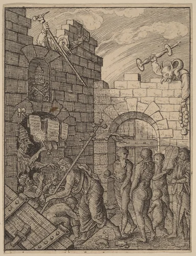 Descent into Hell by Wenceslaus Hollar
Hans Holbein the younger, print, 1607-1677