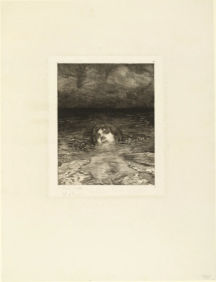 Going Under Going Under (rejected plate) for the supplementary suite accompanying the portfolio A Life, Opus VIII by Max Klinger, print, 1884