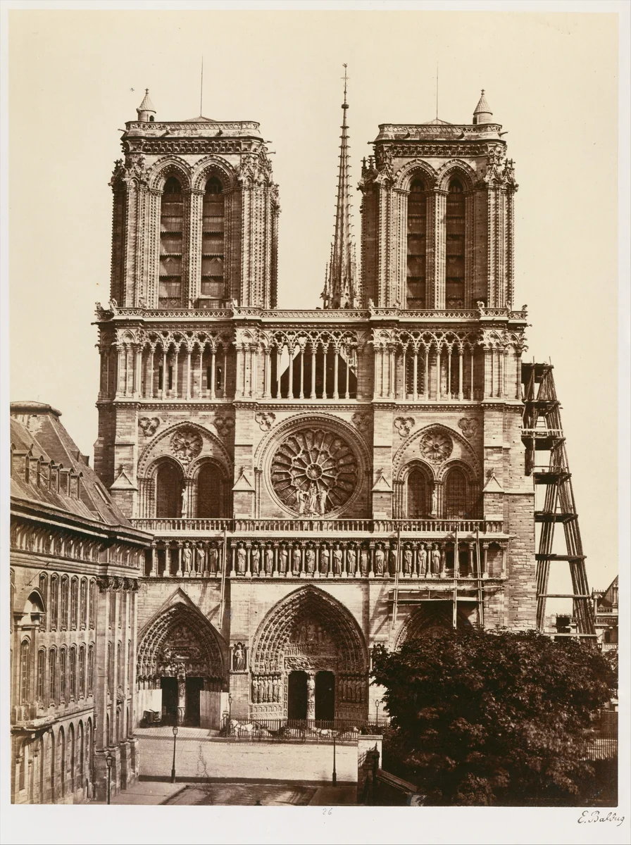 Notre-Dame (façade) by Edouard Baldus, photograph, 1860-1869