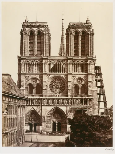 Notre-Dame (façade) by Edouard Baldus, photograph, 1860-1869