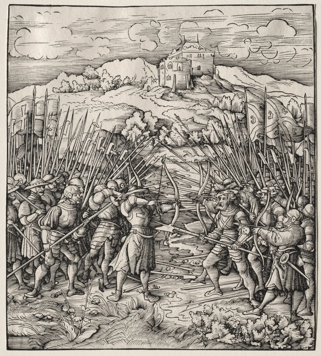The Battle Against the Blue Company by Leonhard Beck, print, 1512-1518
